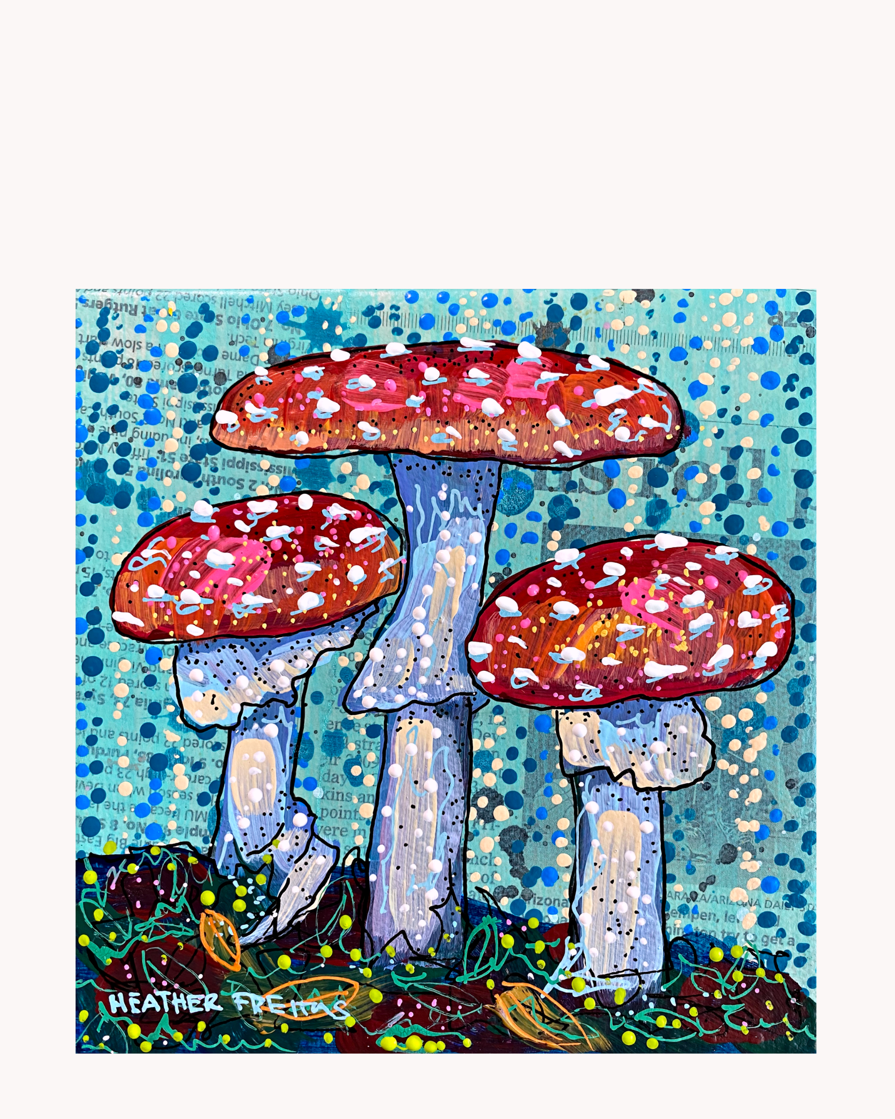 Red Cap Mushrooms Acrylic Tray
