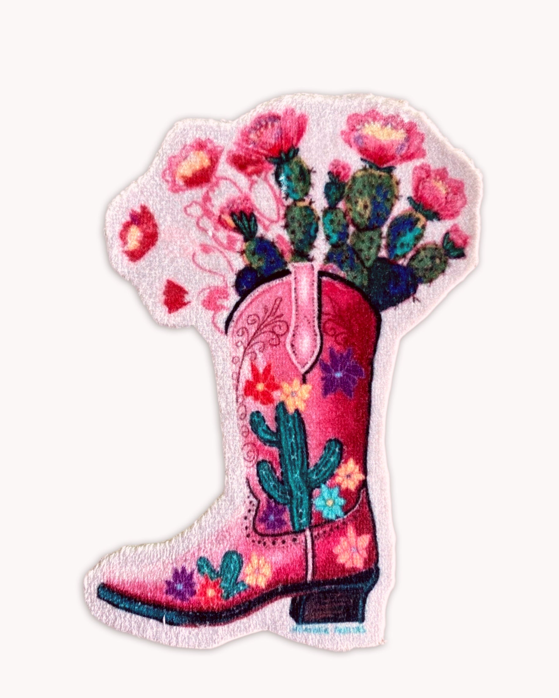 Cactus Boot - Sew On Velveteen Patch