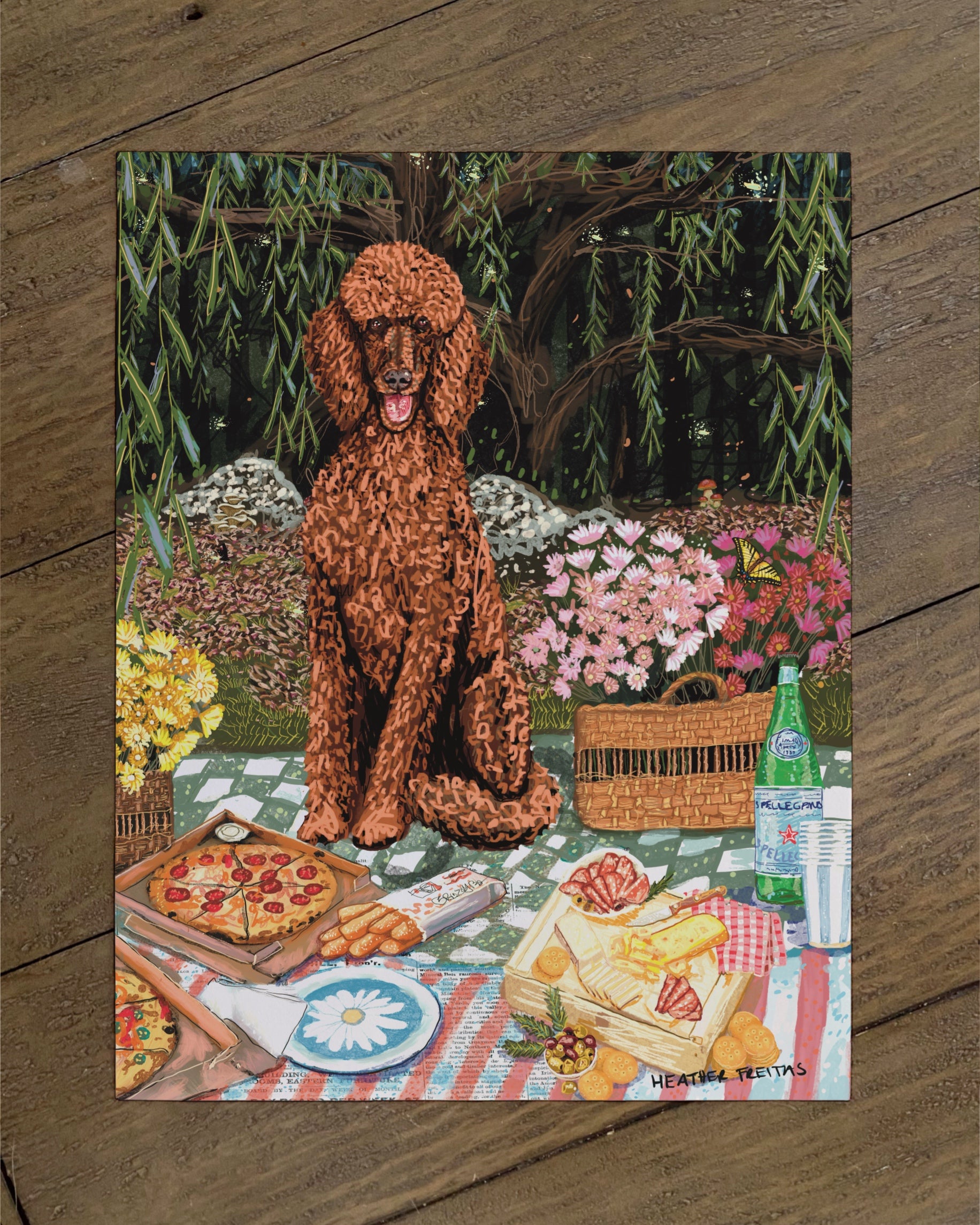 Standard Poodle - Build Your Own Dining Dog Paper Print
