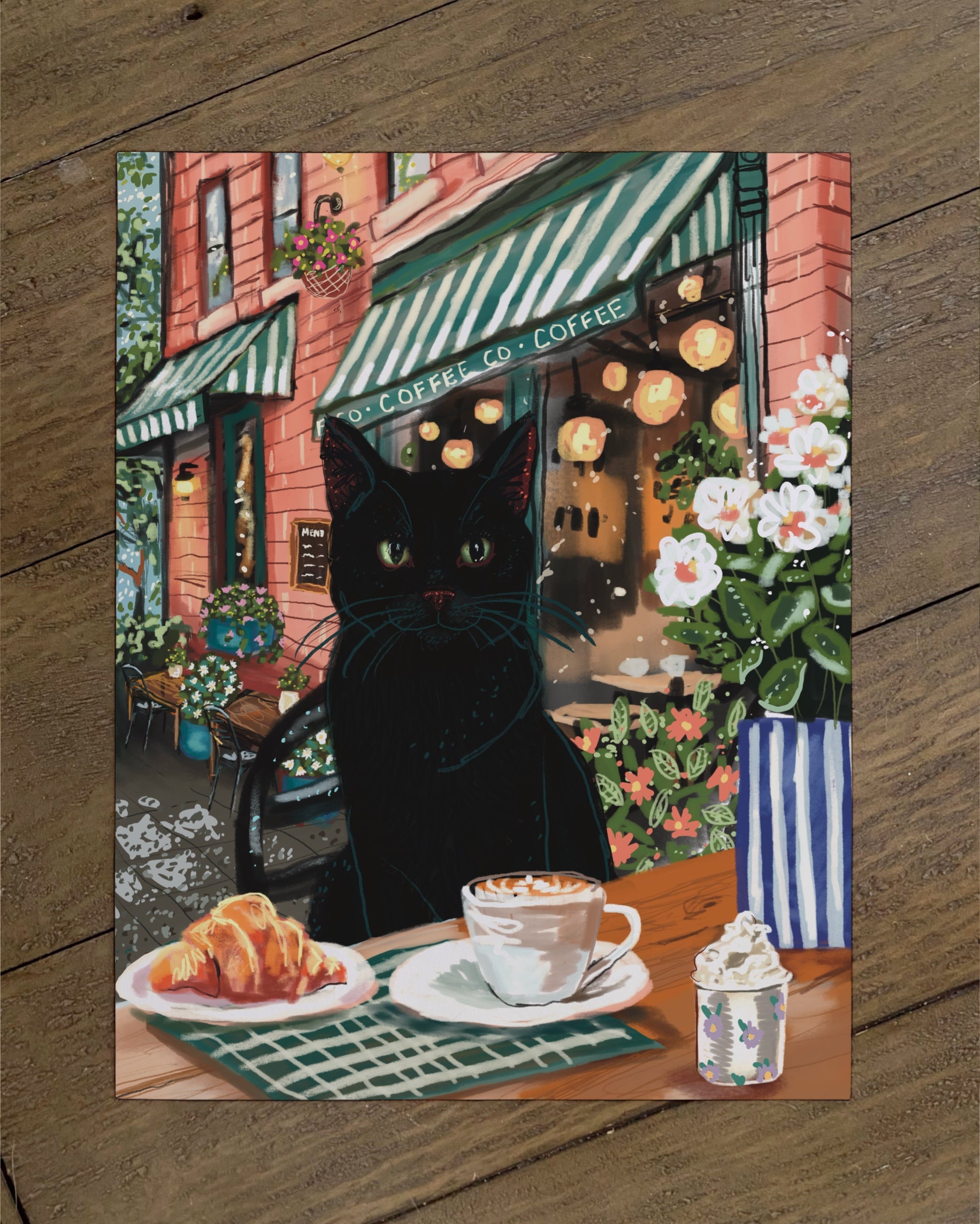 Black Cat - Build Your Own Fancy Feast Cat Paper Print