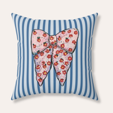 Pink Ribbon Velveteen Throw Pillow