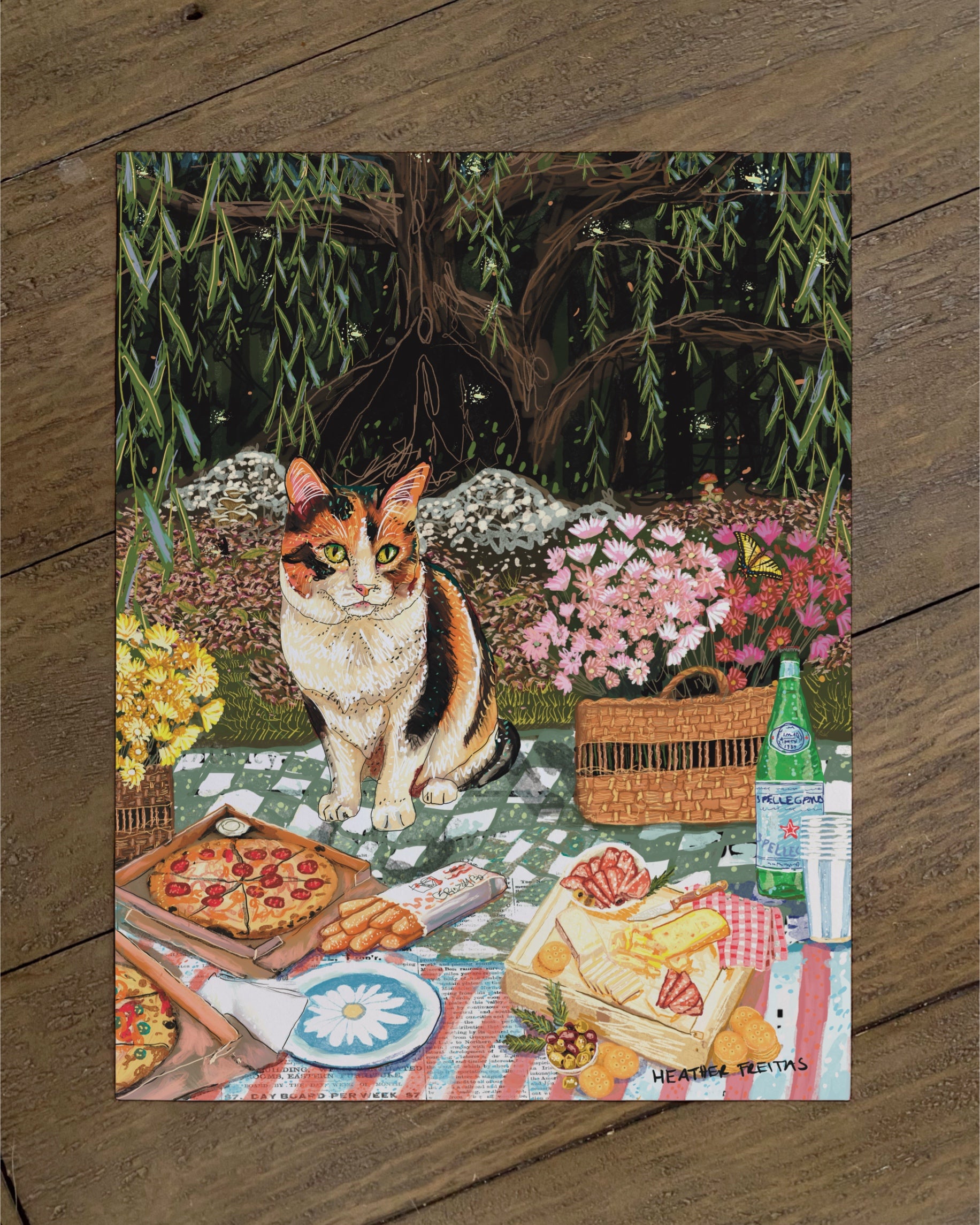 Calico - Build Your Own Fancy Feast Cat Paper Print