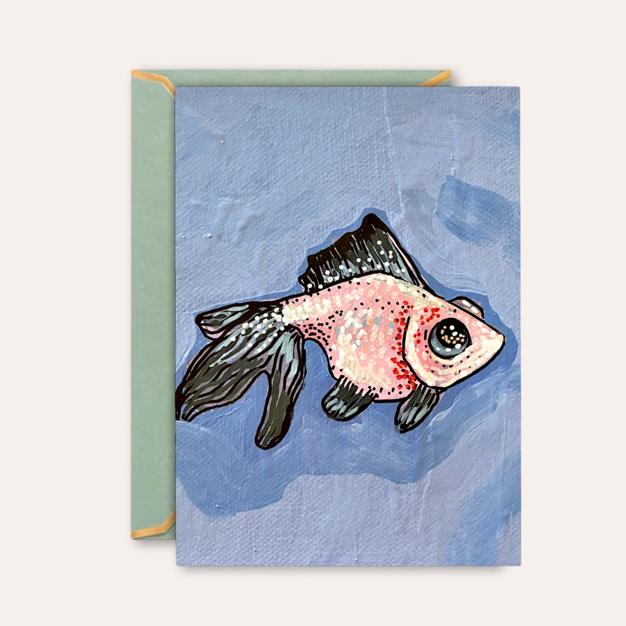 Panda Goldfish Fine Art Greeting Card