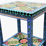 Evil Eye Peacock Hand Painter Accent Table