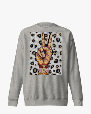 Peace, Love & Leopard Print Unisex Sweatshirt