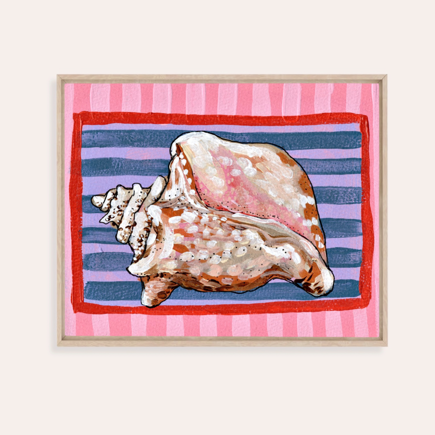 Conch Framed Fine Art Canvas Print
