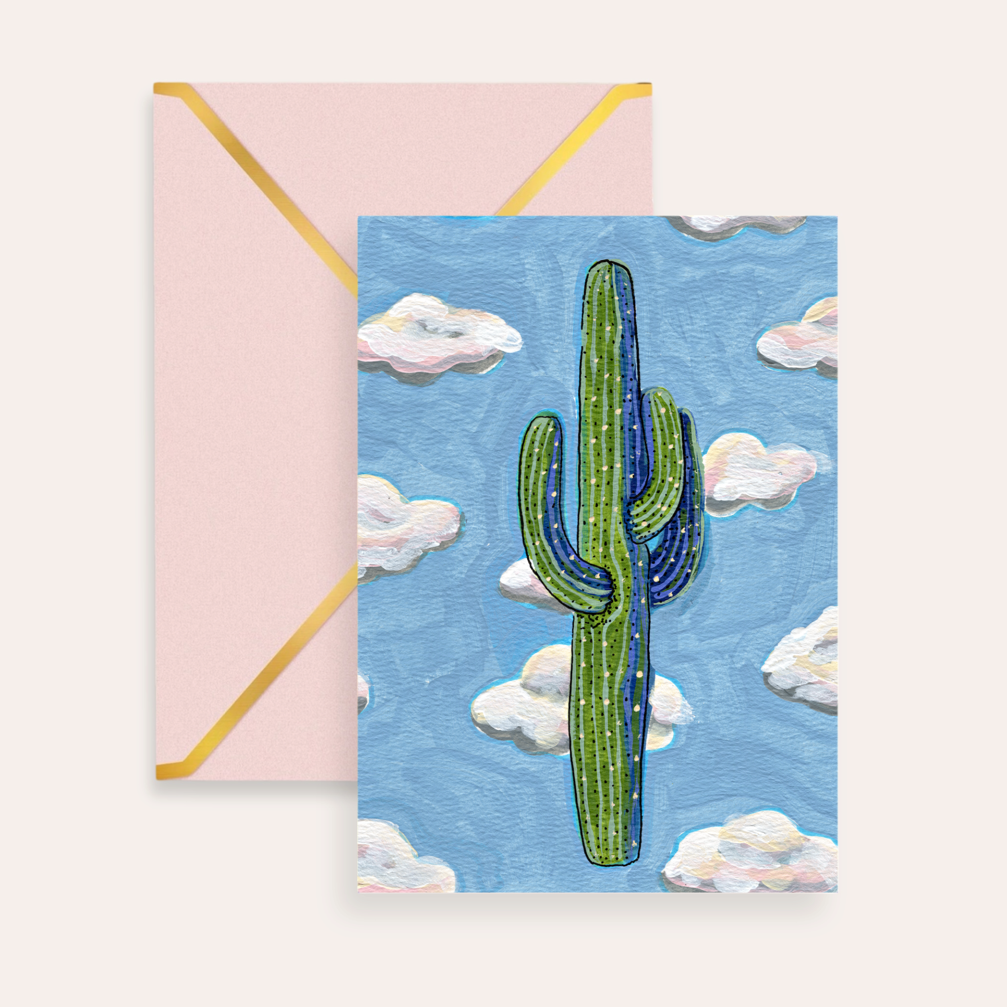 Saguaro Clouds Fine Art Greeting Card