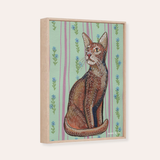 Abyssinian Cat Framed Fine Art Canvas Print