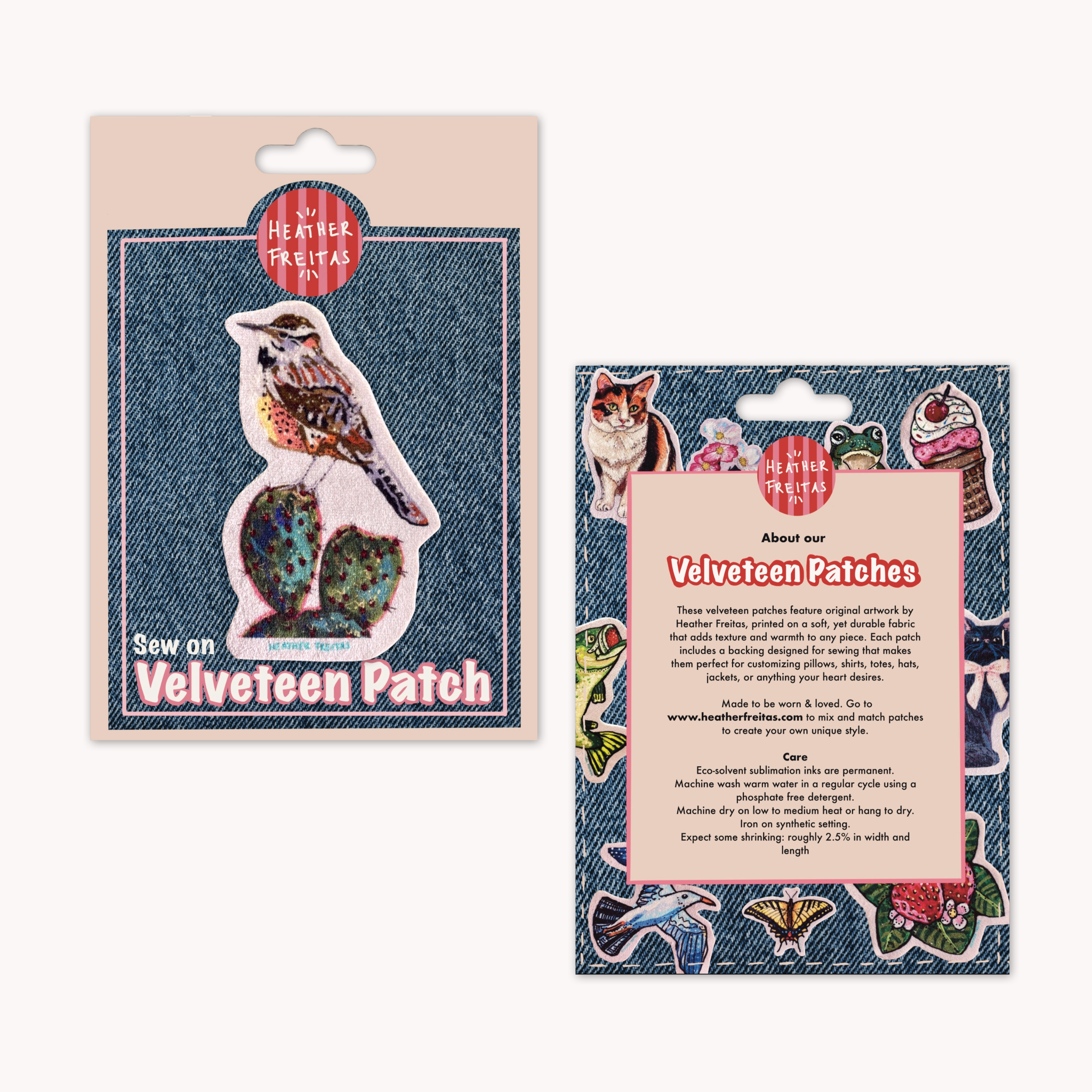 Cactus Wren - Sew On Velveteen Patch