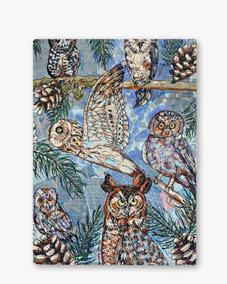 Owls Chinchilla Glass Cutting Board / Trivet