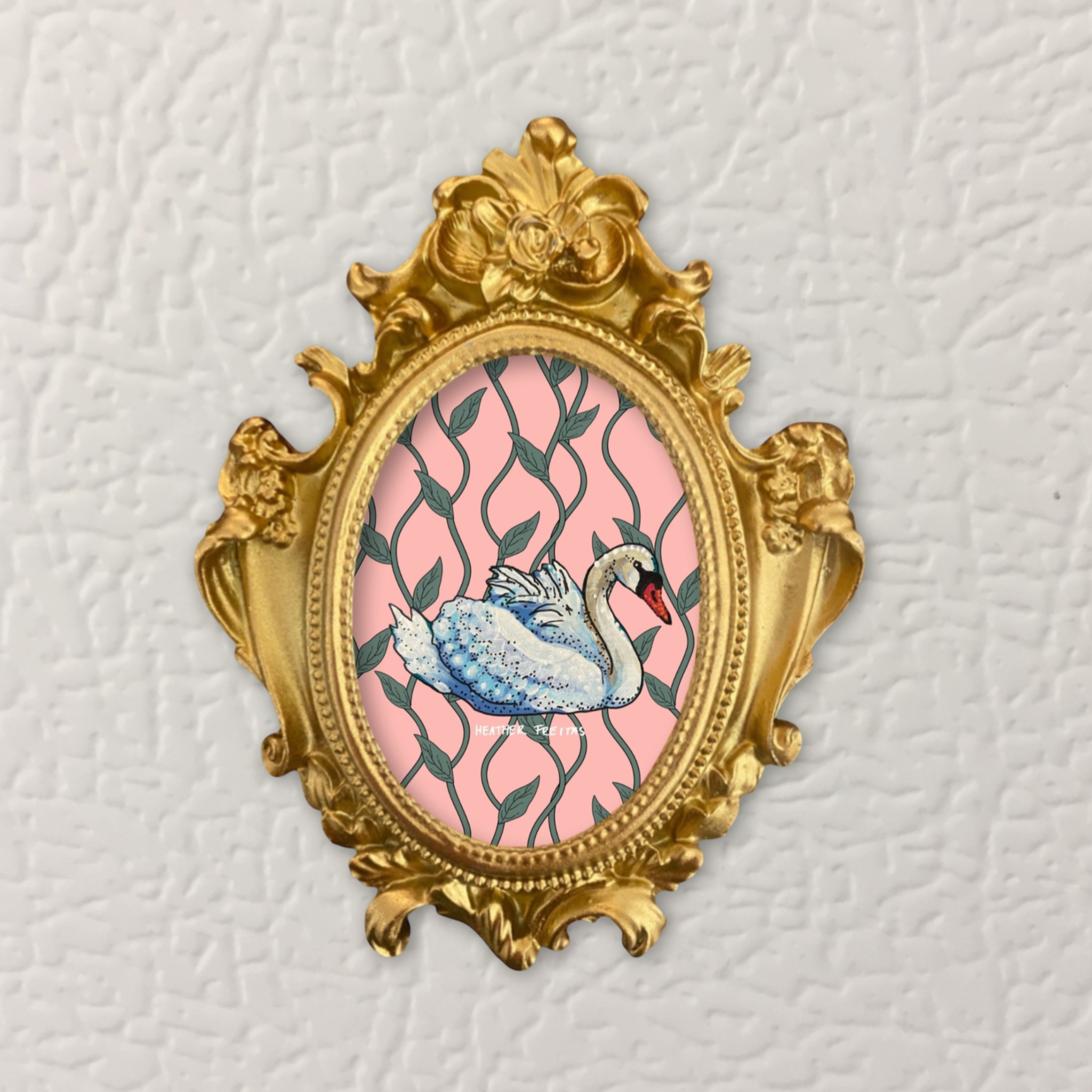Swan Framed Small Magnet