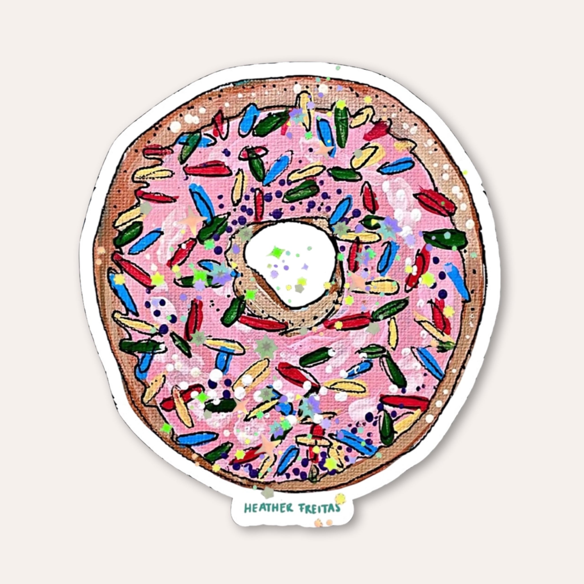 Pink Sprinkles Donut Sticker