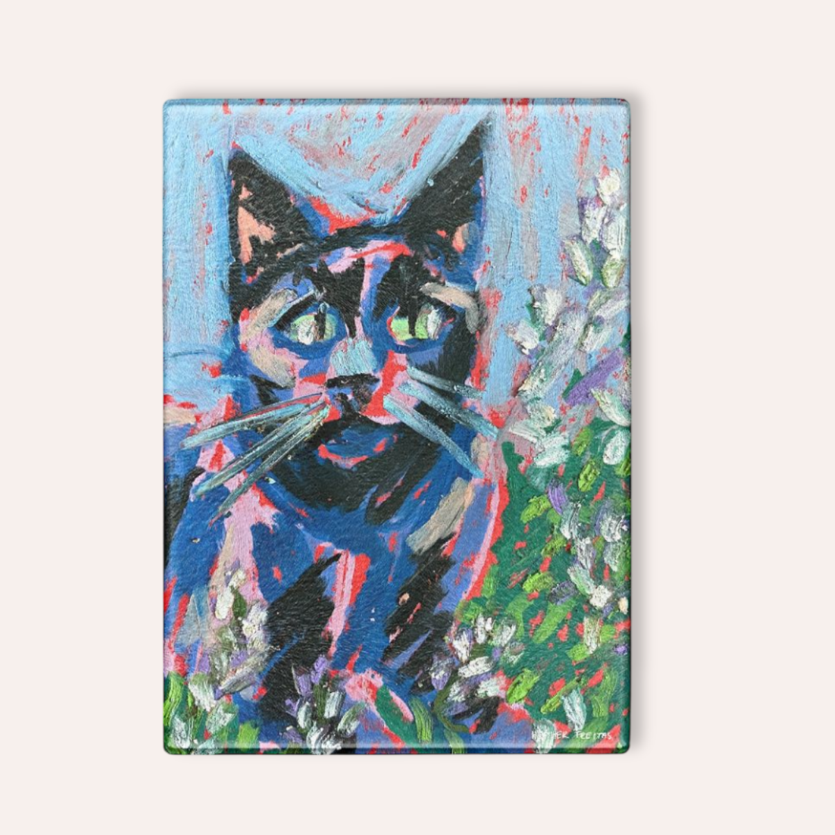 Lilac Cat Cutting Board Trivet