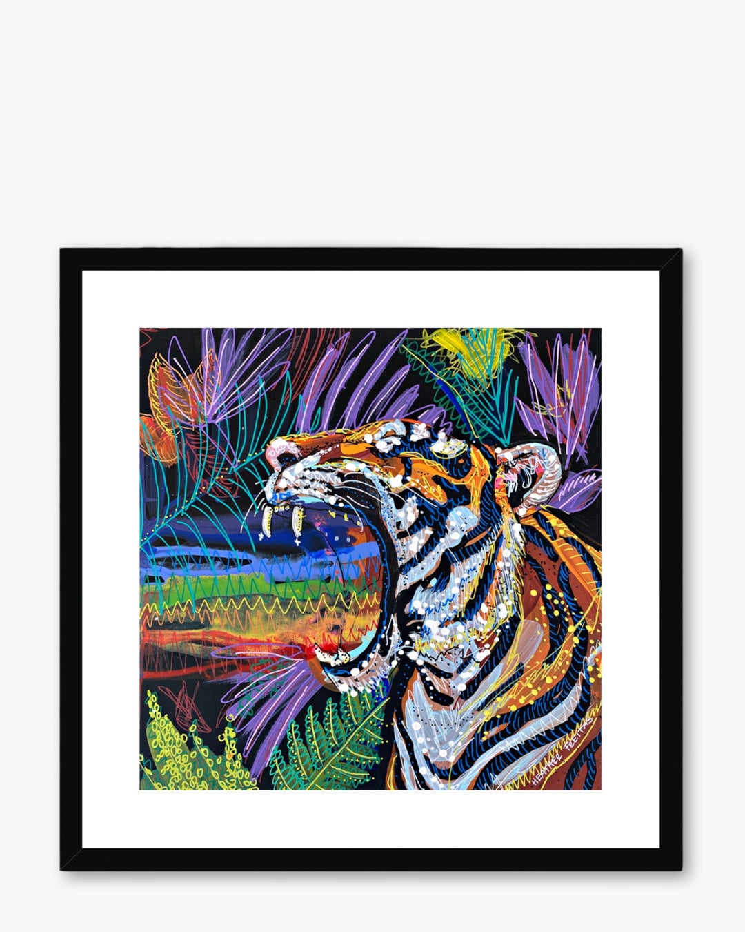 Tiger Tides & Rainbow Vibes Framed & Mounted Print