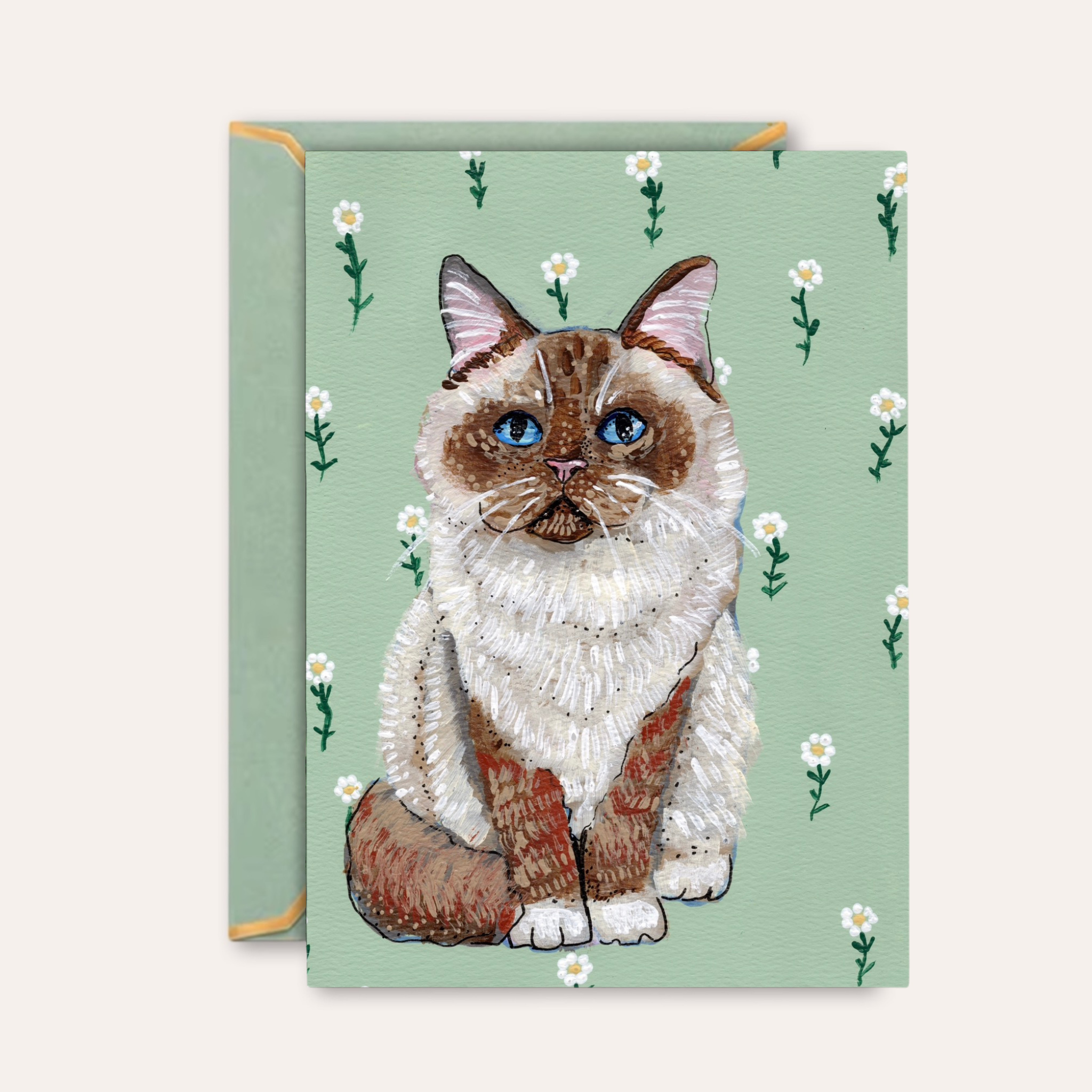 Ragdoll Cat Fine Art Greeting Card