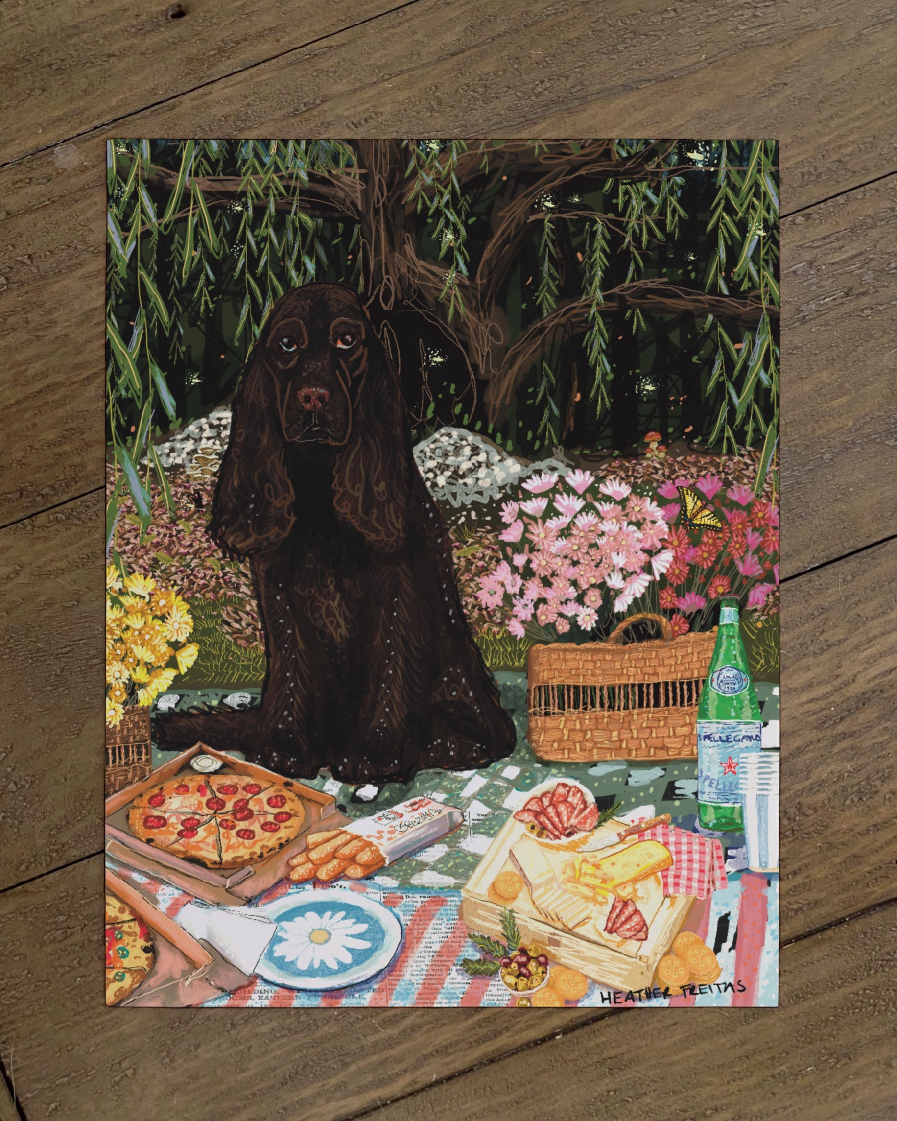 Cocker Spaniel - Build Your Own Dining Dog Paper Print