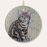 American Shorthair Cat Ceramic Ornament