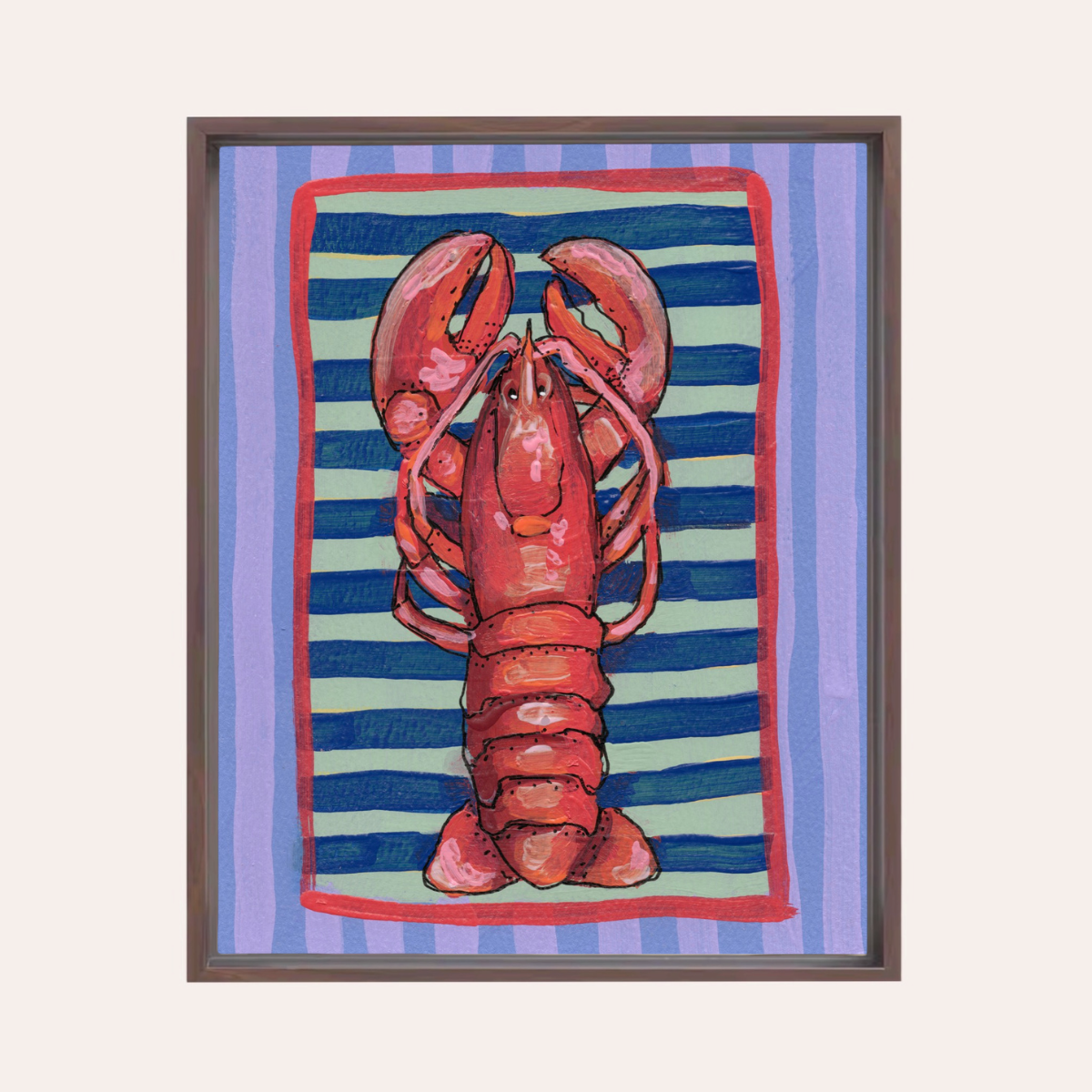 Red Lobster Framed Fine Art Canvas Print