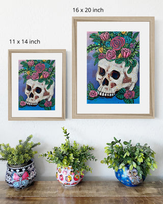 Floral Skull Framed & Mounted Print - Heather Freitas - fine art home deccor