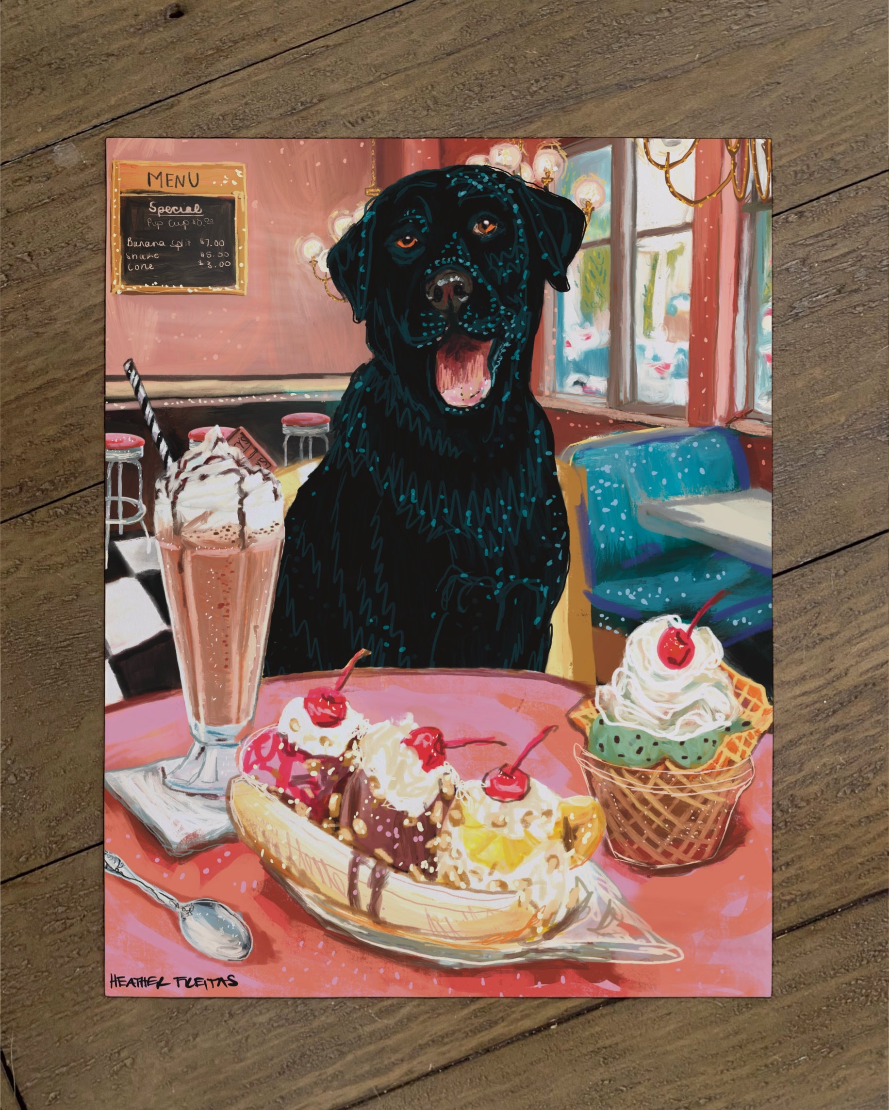Labrador - Build Your Own Dining Dog Paper Print