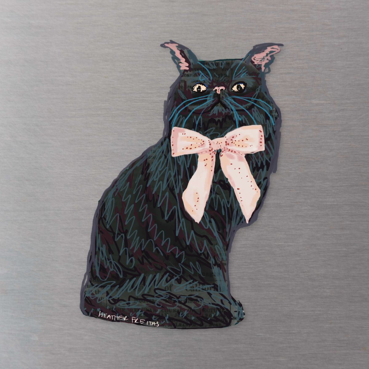 Black Persian Cat Magnet ( Die-Cut )