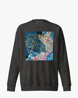 Crazy Cat Lady Unisex Premium Sweatshirt - Heather Freitas - fine art home deccor