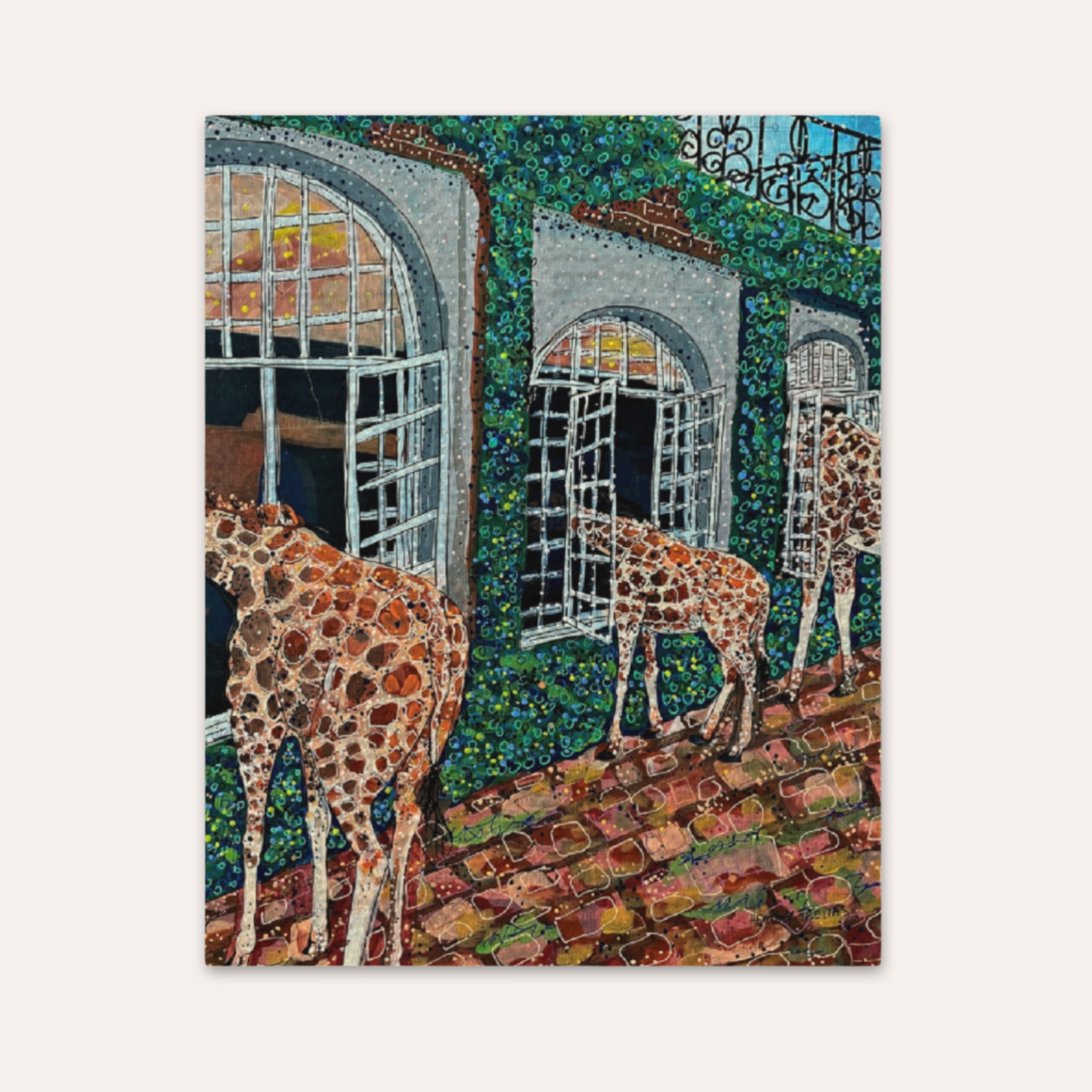 Fine Dining Giraffes Fine Art Print