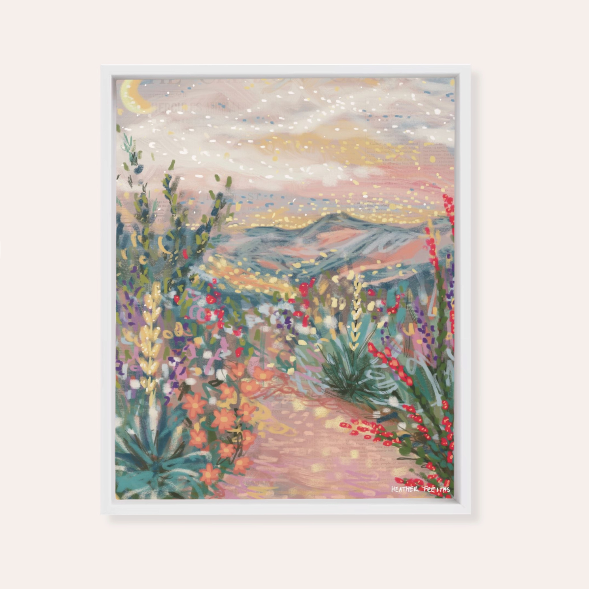 Pastel Desert Framed Fine Art Canvas Print
