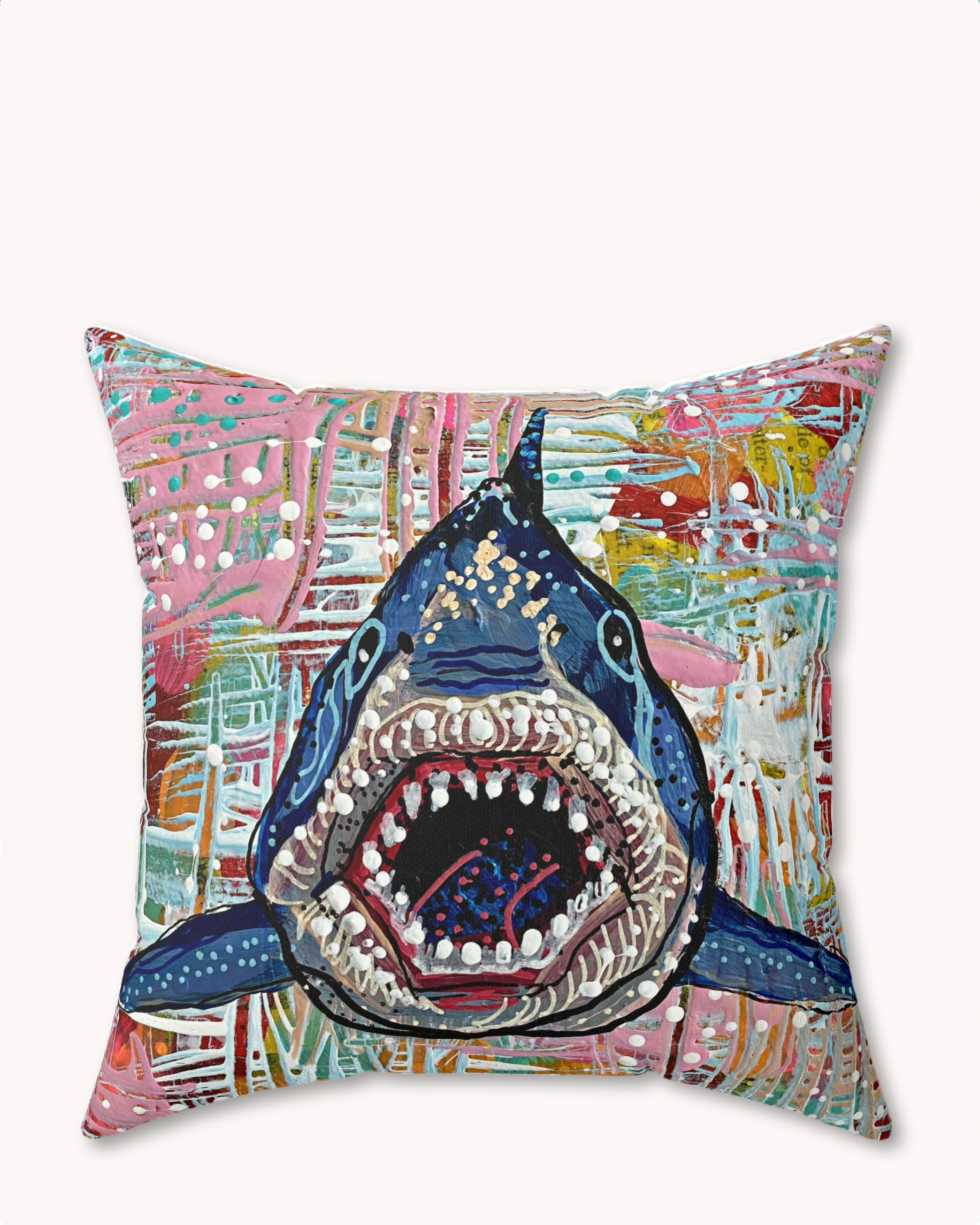 Great White Shark Decorative Faux Suede Throw Pillow