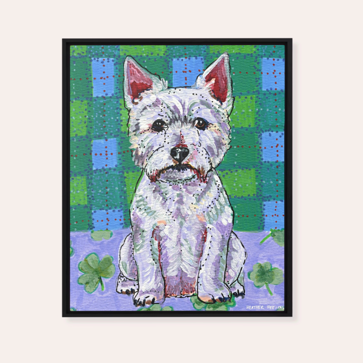 Westie Framed Fine Art Canvas Print
