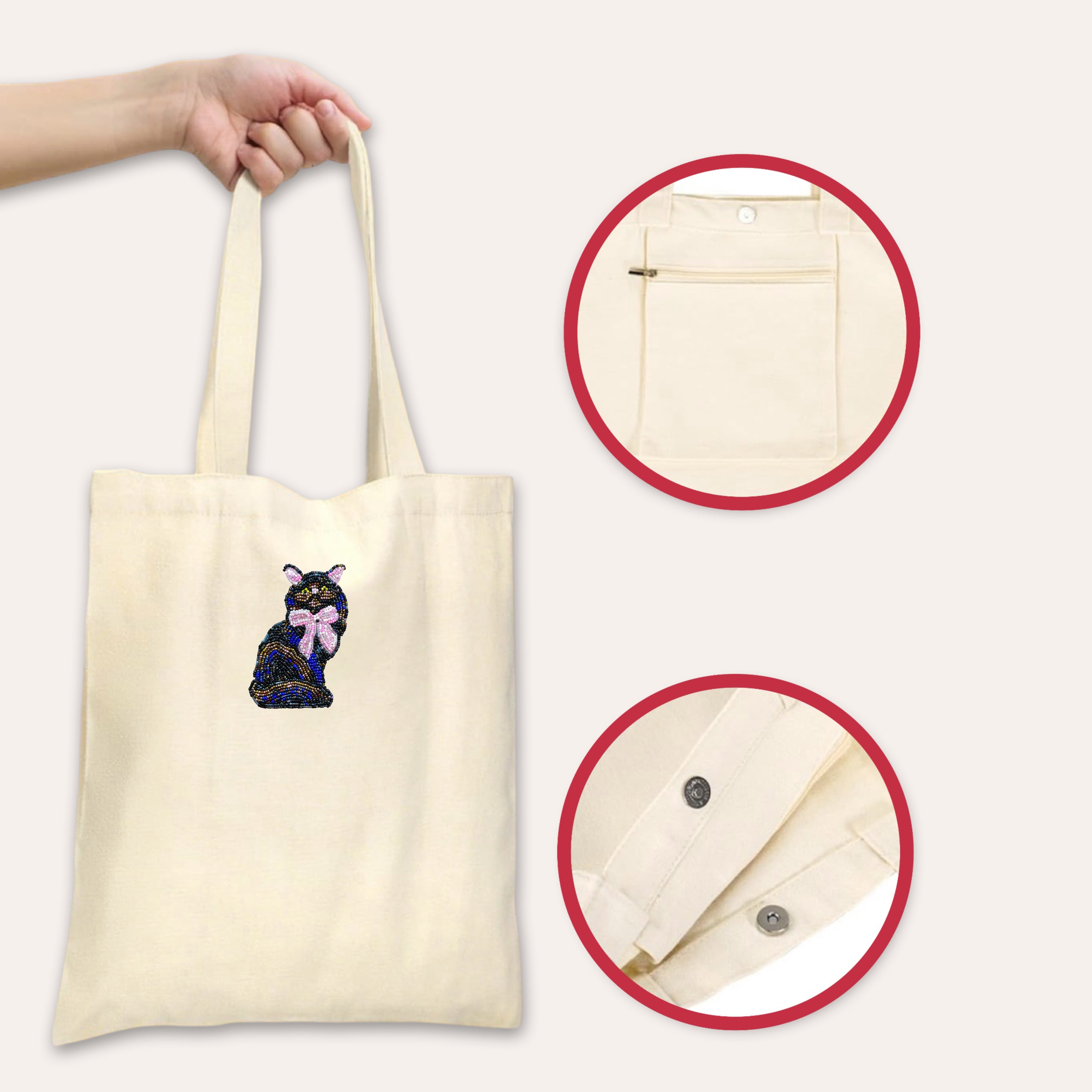 Black Cat With Bow Beaded Art Kit
