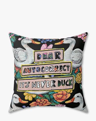 DearAutocorrect Faux Suede Pillow