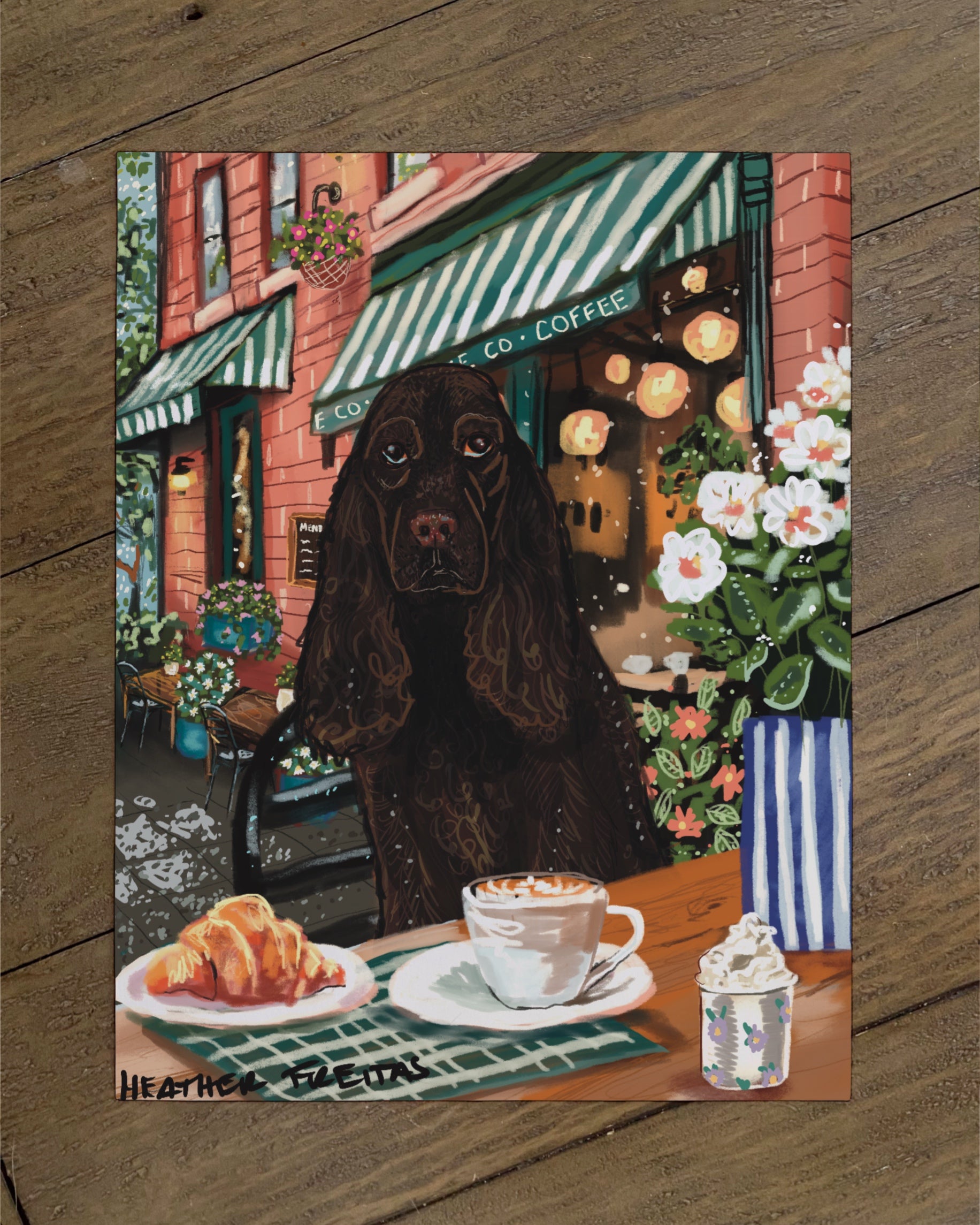 Cocker Spaniel - Build Your Own Dining Dog Paper Print