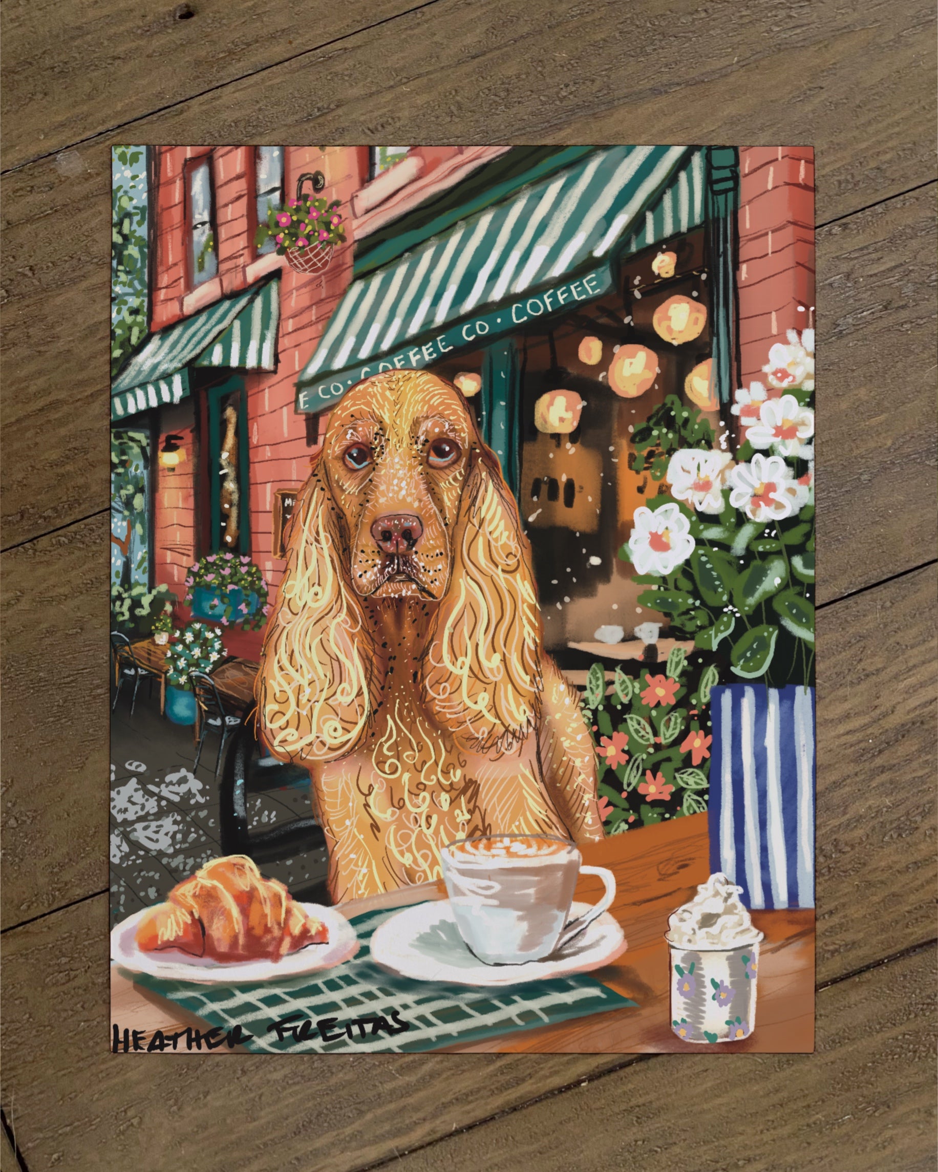 Cocker Spaniel - Build Your Own Dining Dog Paper Print