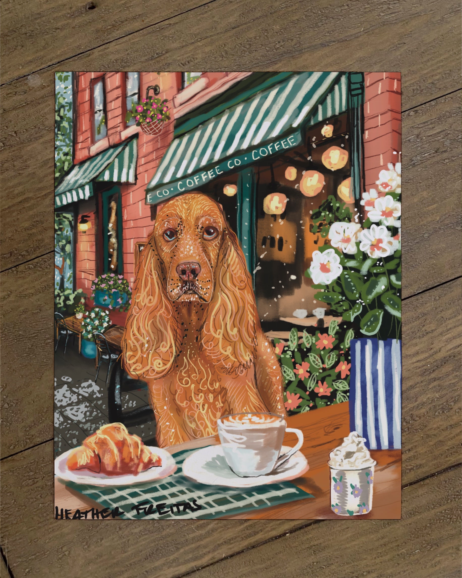 Cocker Spaniel - Build Your Own Dining Dog Paper Print