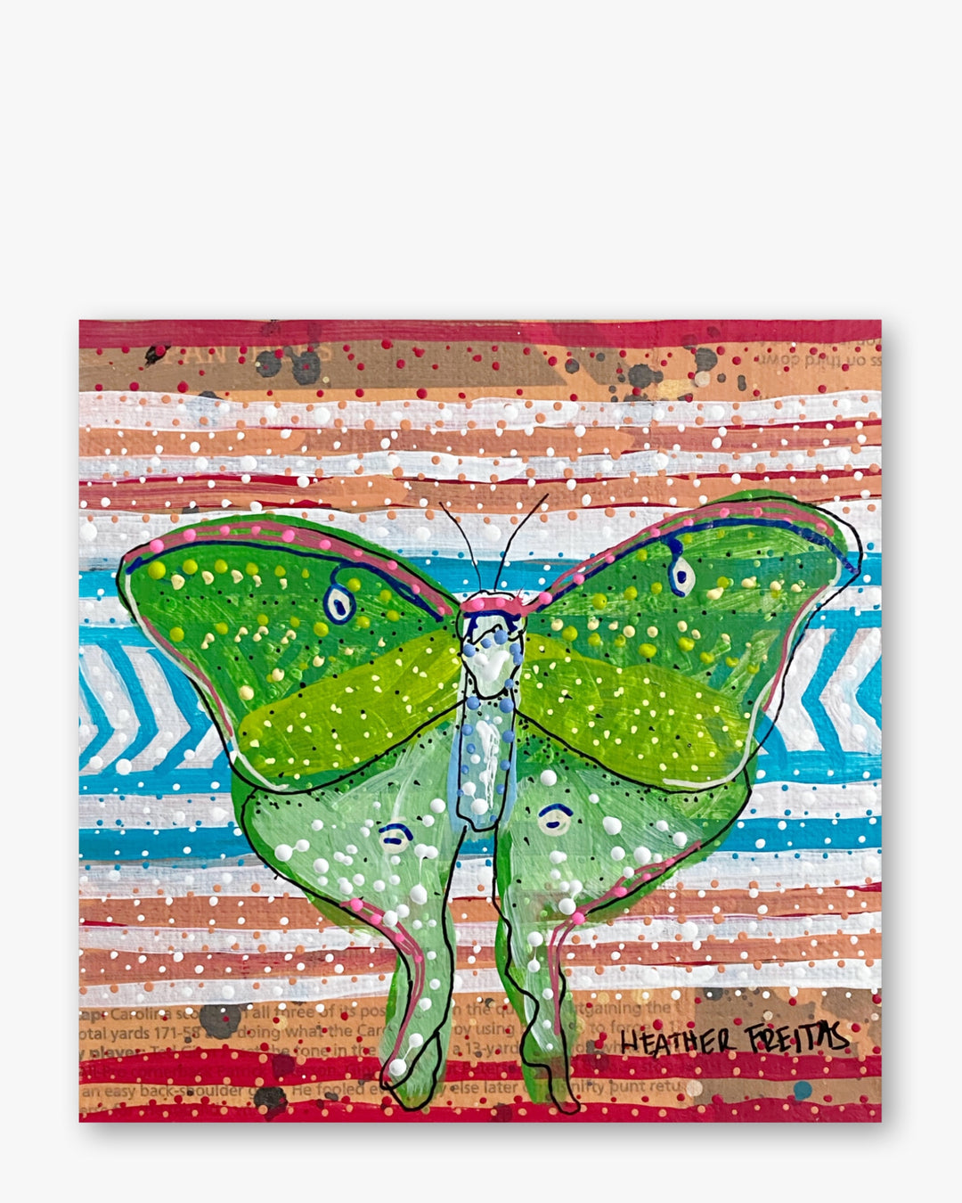 Luna Moth ( Original Painting ) - Heather Freitas - fine art home deccor