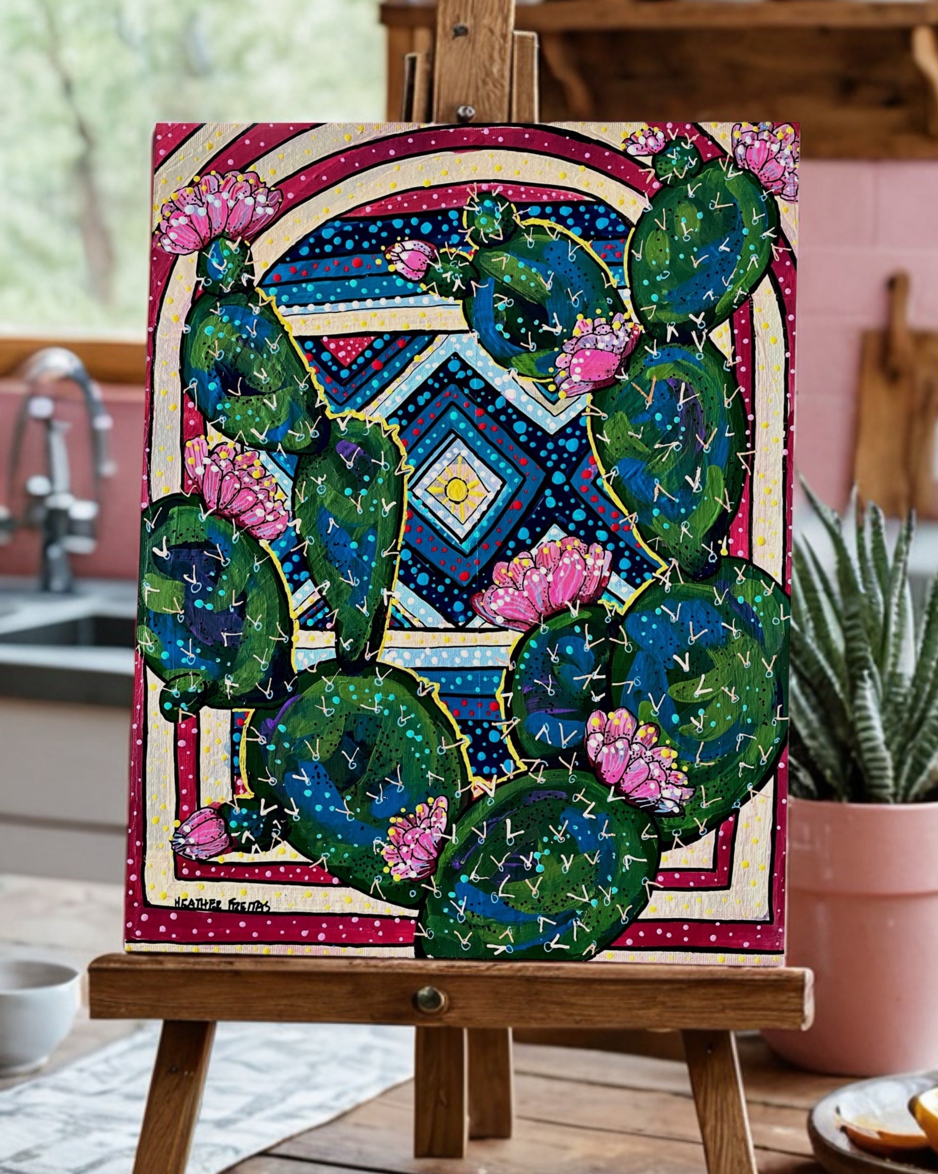 Paint Along Step by Step Painting Class - Prickly Pear ( On Demand )