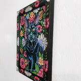 Floral Black Cat ( Original Painting )