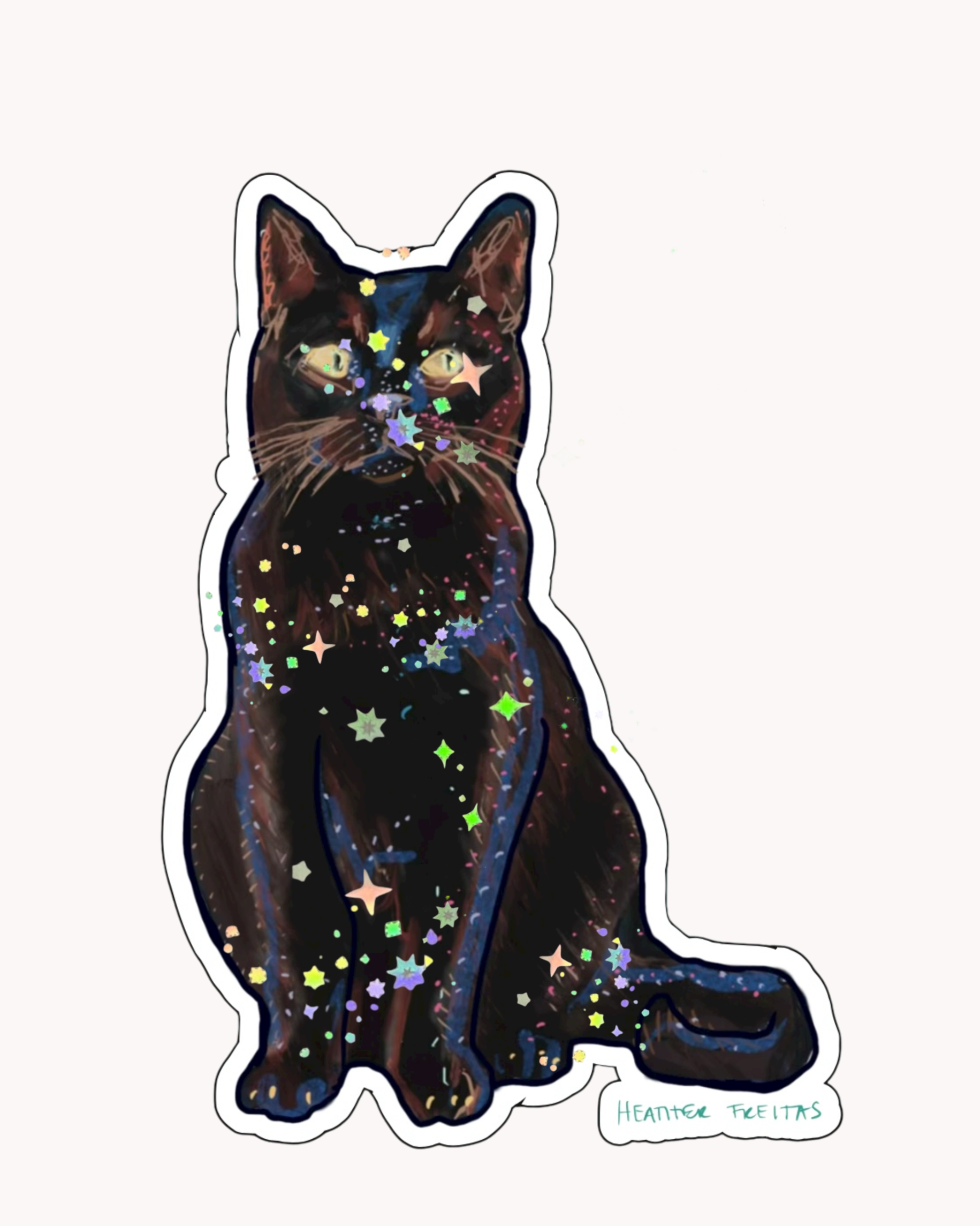Black Kitty Sticker