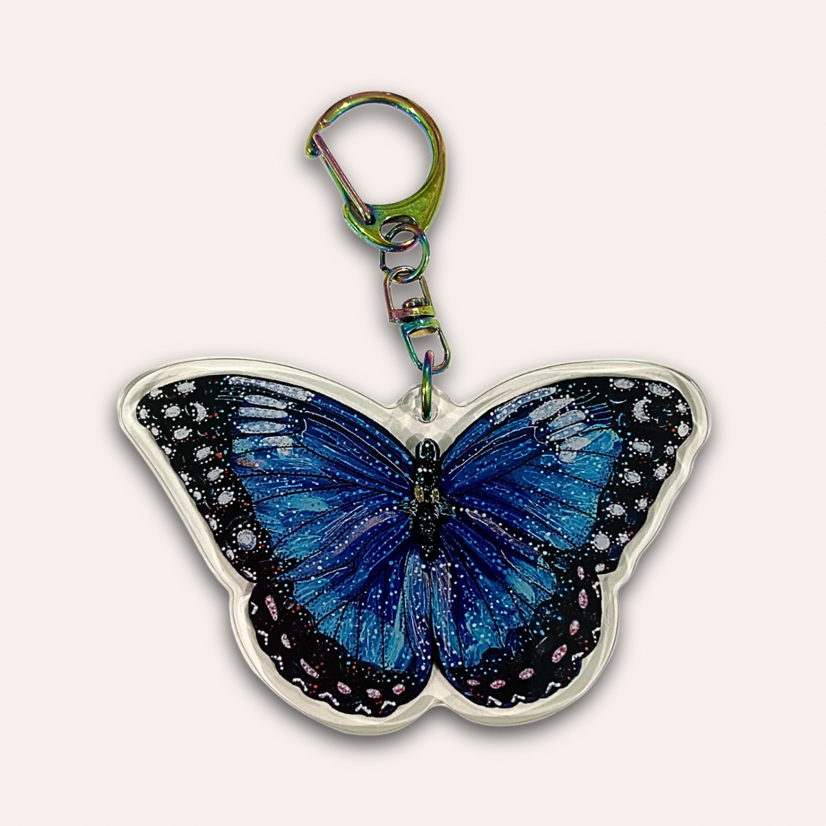 Blue Butterfly Acrylic Keychain