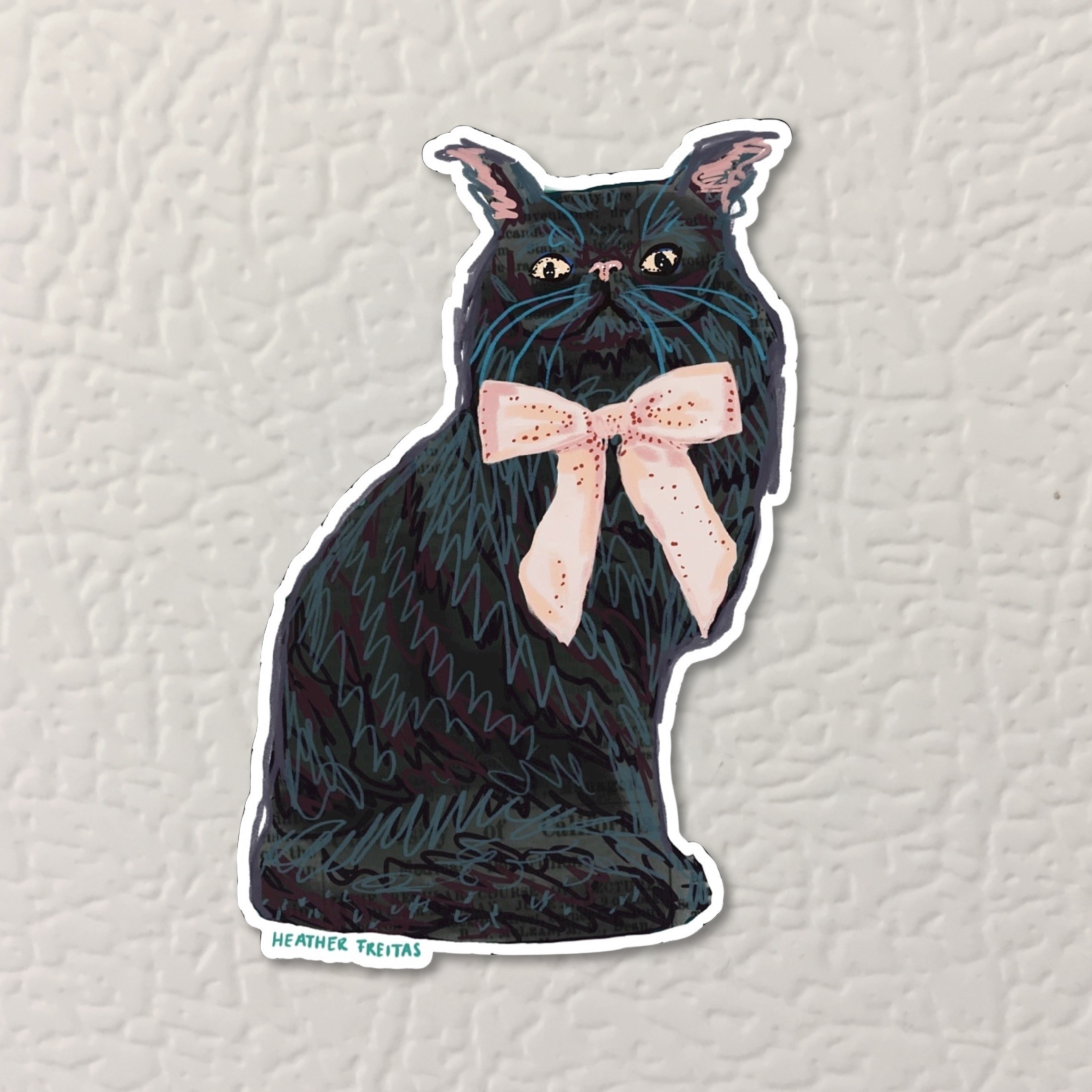 Black Persian Cat Magnet ( Die-Cut )