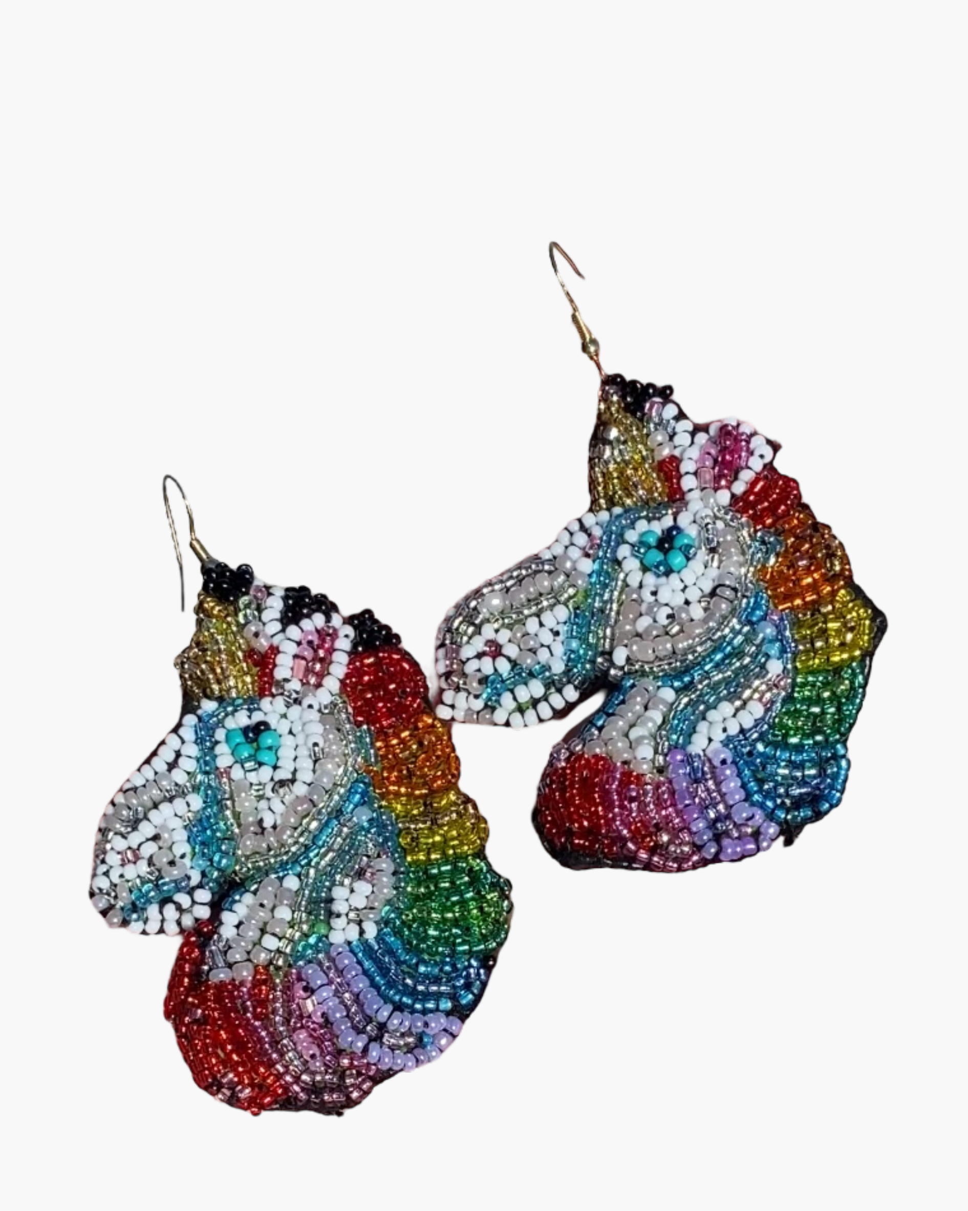 Unicorn Hand Beaded Earings