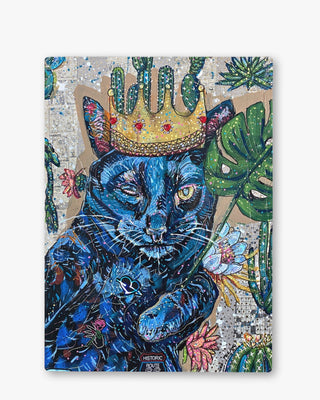 Black Cat Chinchilla Glass Chopping Board Trivet - Heather Freitas - fine art home deccor