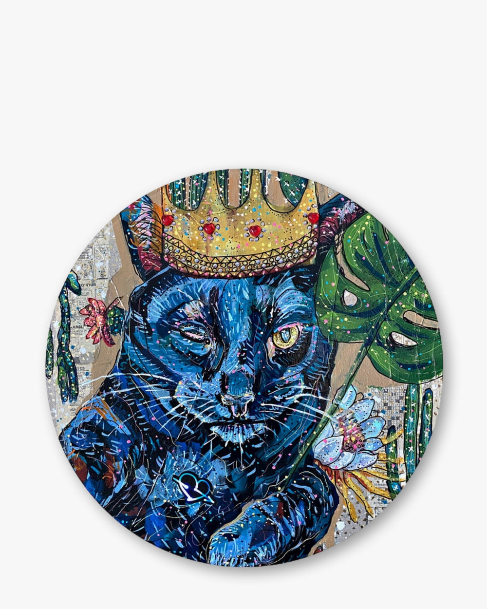 Black Cat Chinchilla Glass Chopping Board Trivet - Heather Freitas - fine art home deccor