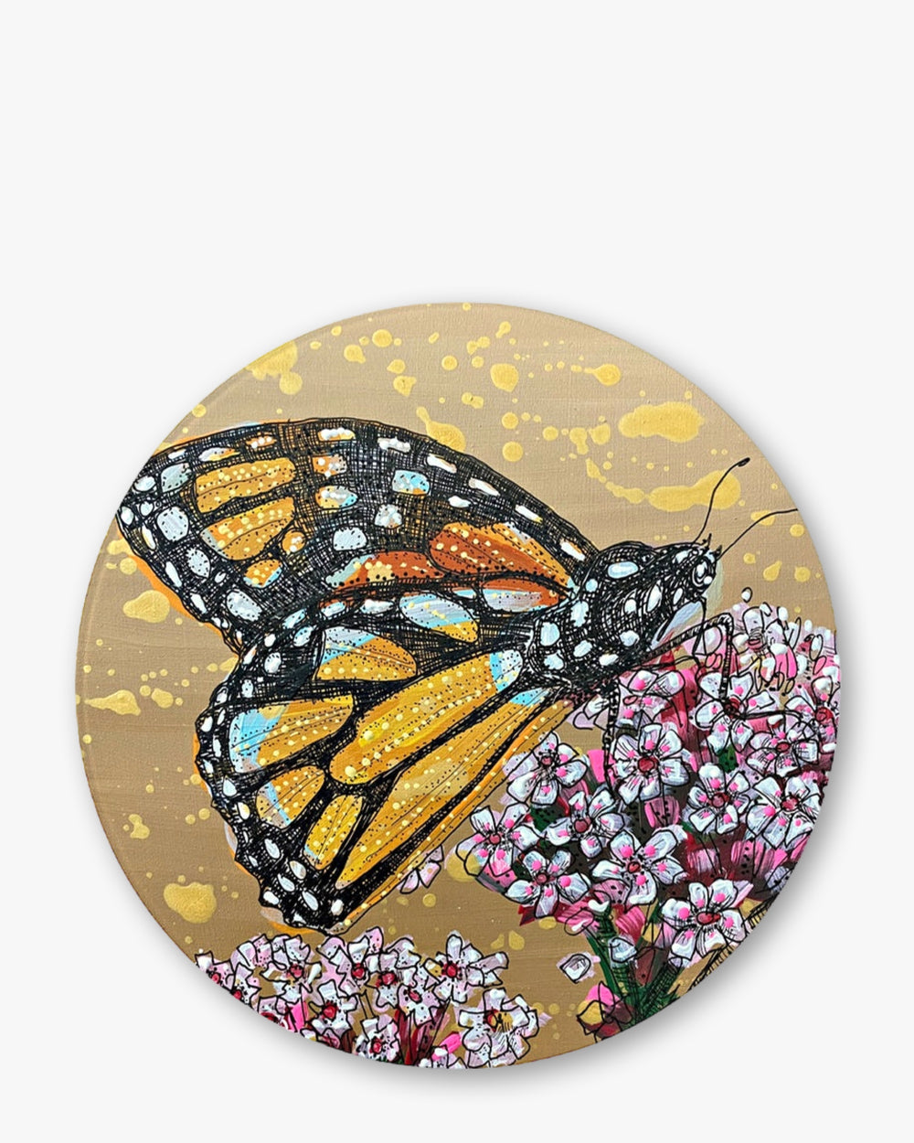 Golden Monarch Chinchilla Glass Chopping Board Trivet - Heather Freitas - fine art home deccor