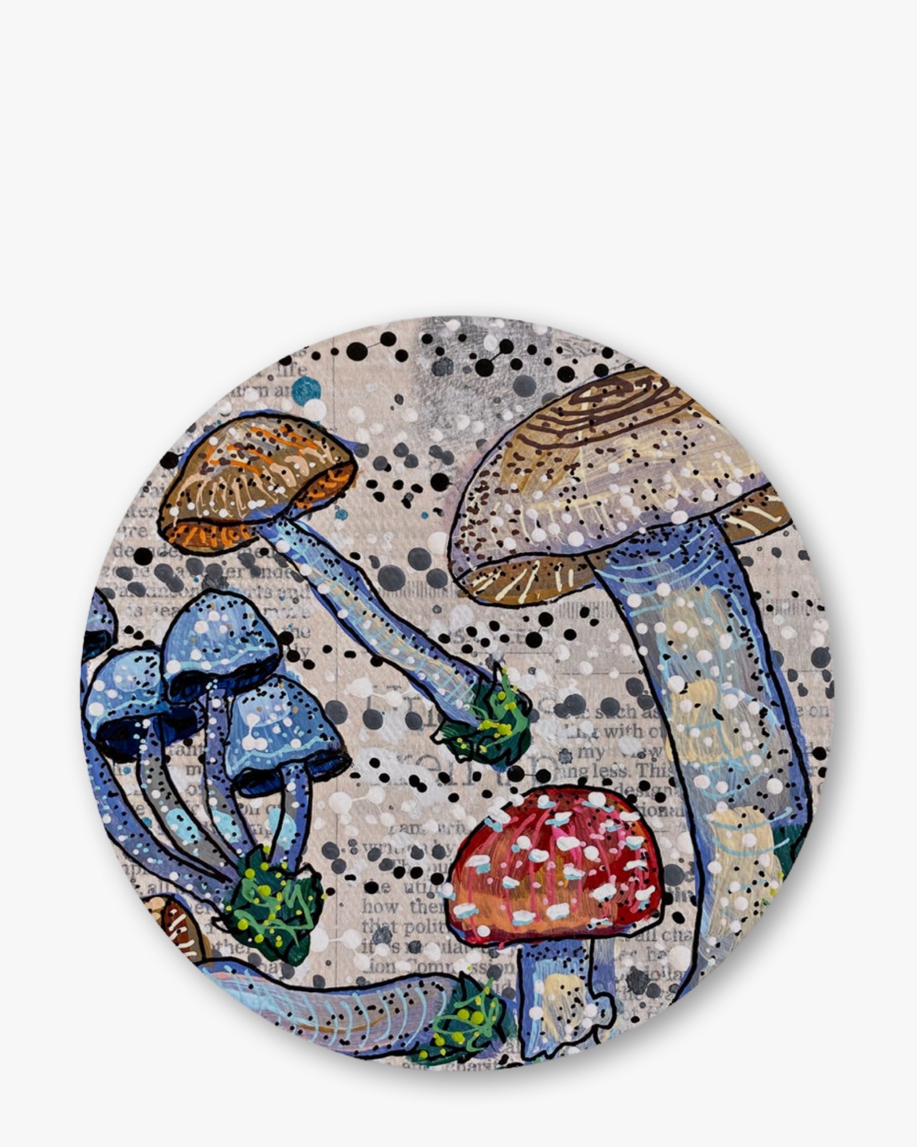 Mushrooms Chinchilla Glass Chopping Board Trivet