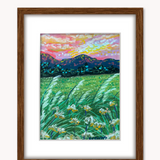 Pampas Grass & Milkweed ( Framed Original Oil Pastel Art )