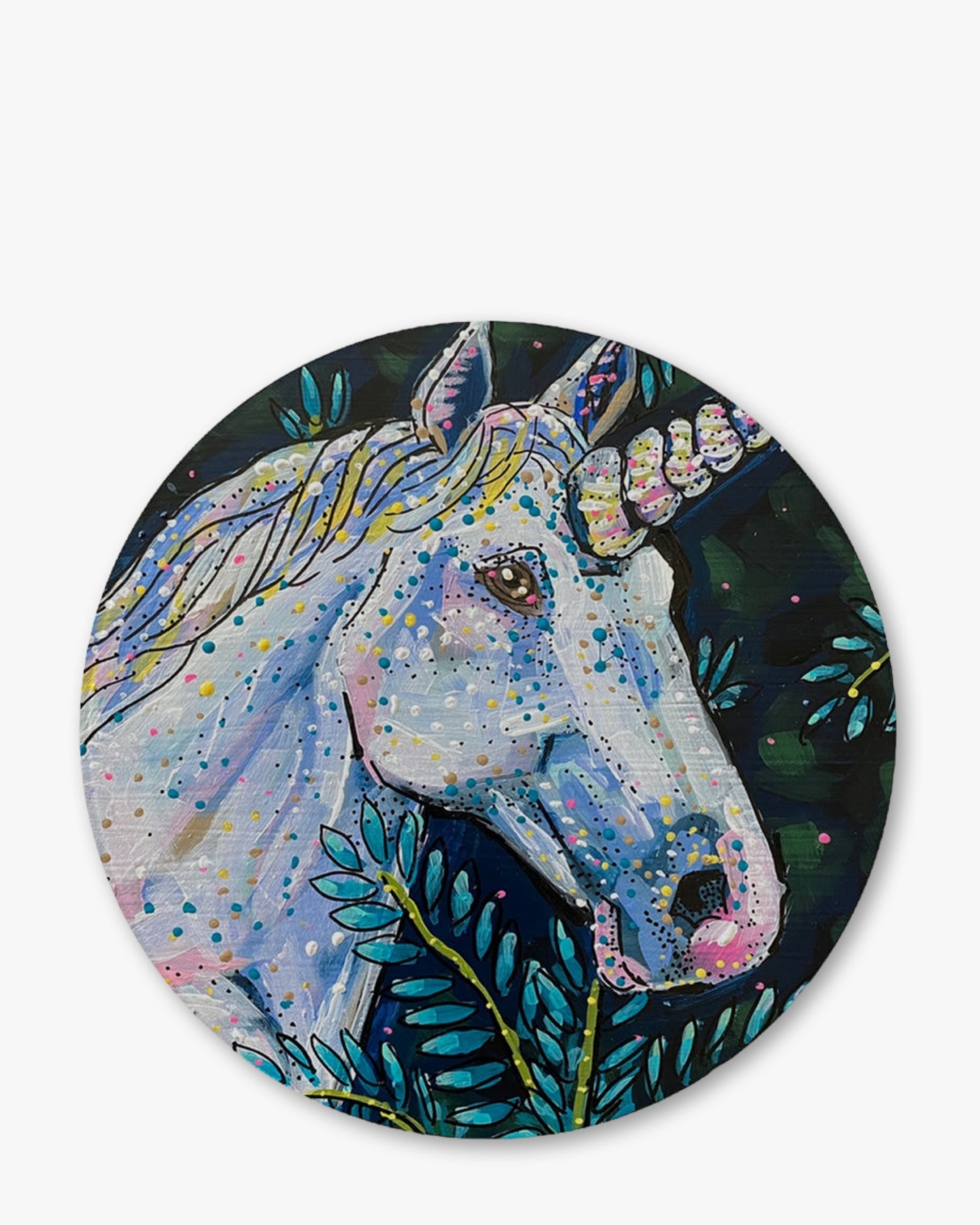 Emerald Unicorn Glass Chopping Board - Heather Freitas - fine art home deccor