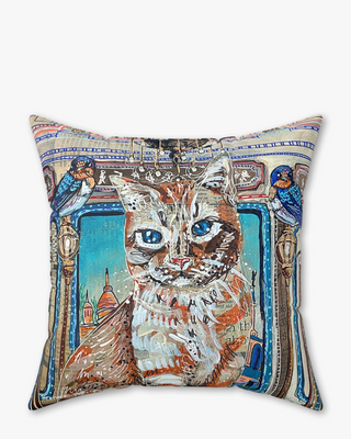 Royal Tabby Cat Faux Suede Pillow