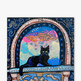 Royal Black Cat In Archway( Original Painting )